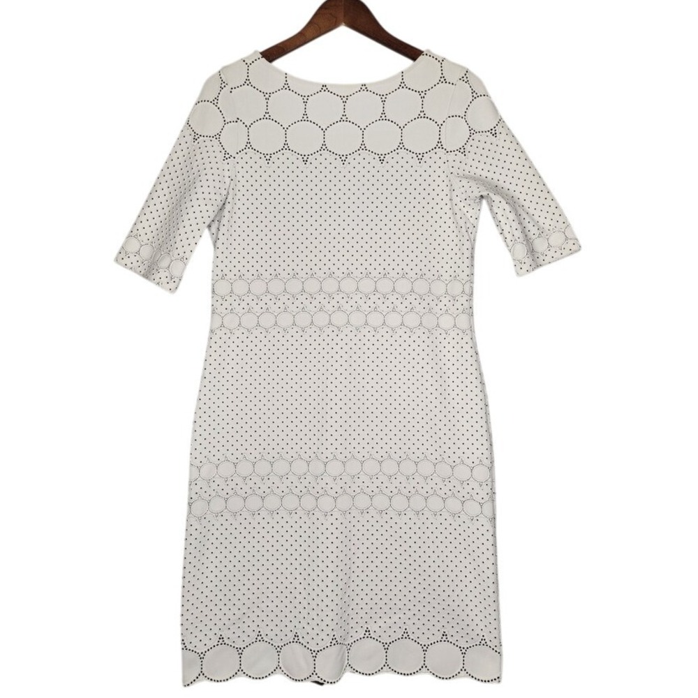 Julia Jordan Midi White‎ Dress Women Size 12 scalloped design